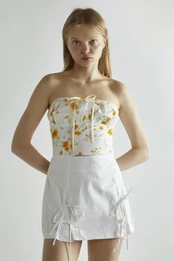 Glamorous Crops, Corsets & Bodysuits|Marigold Floral Corselette Crop-Top -