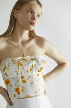 Glamorous Crops, Corsets & Bodysuits|Marigold Floral Corselette Crop-Top -