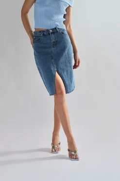 Glamorous Midi & Midaxi Skirts|Mid Stone Split High Waisted Midi Skirt -