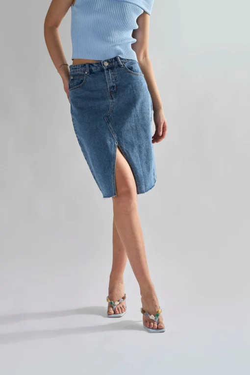 Glamorous Midi & Midaxi Skirts|Mid Stone Split High Waisted Midi Skirt -