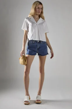 Glamorous Denim Shorts|Mid Stonewash Denim Low-Rise-Shorts -
