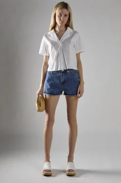 Glamorous Denim Shorts|Mid Stonewash Denim Low-Rise-Shorts -