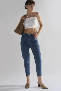Glamorous Straight Leg Jeans|Mid Stonewash Straight Leg Slim Fit Jeans -