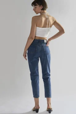 Glamorous Straight Leg Jeans|Mid Stonewash Straight Leg Slim Fit Jeans -