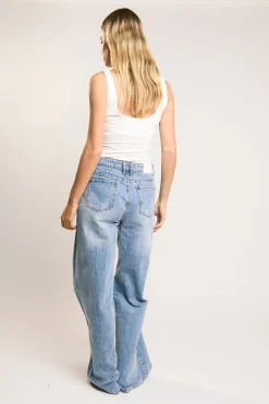 Glamorous Wide Leg Jeans|Wide Leg Trousers|Mid Stonewash Wide-Leg Jeans -