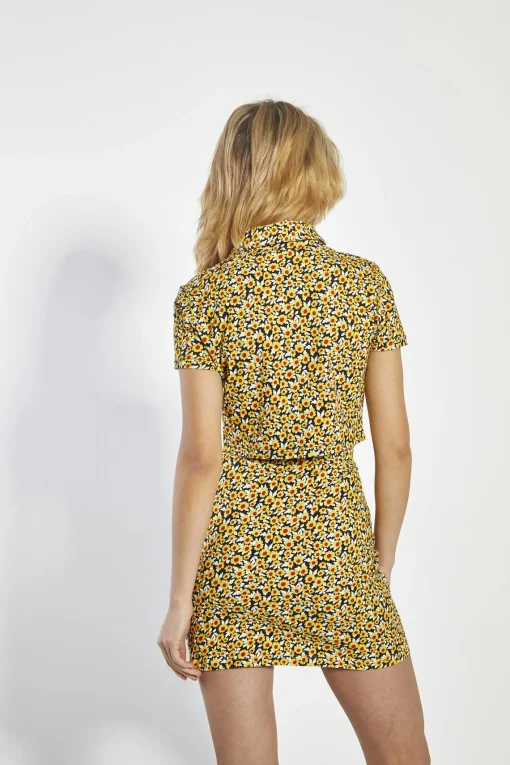 Glamorous Mini Skirts|Mini Sunflower Straight Mini-Skirt -