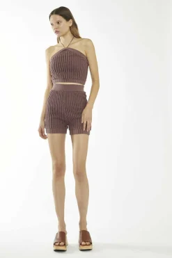 Glamorous Woven Shorts|Mink Ribbed Shorts -