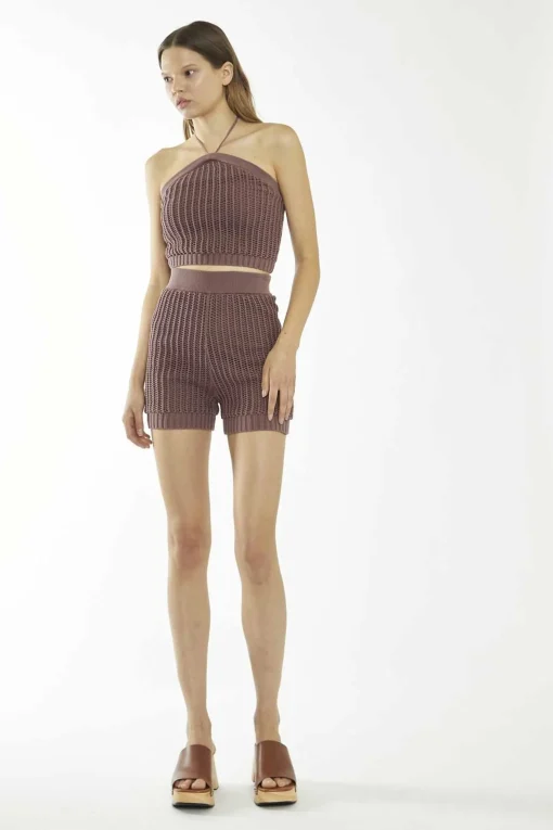 Glamorous Woven Shorts|Mink Ribbed Shorts -