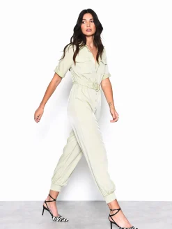 Glamorous Jumpsuits|Mint Belted Jumpsuit -