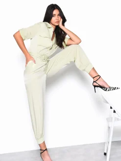 Glamorous Jumpsuits|Mint Belted Jumpsuit -