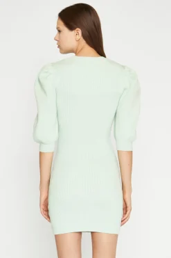 Glamorous Go To Partywear|Day Dresses|Mint Knitted Bodycon Mini-Dress -