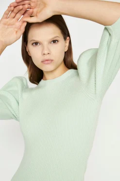 Glamorous Go To Partywear|Day Dresses|Mint Knitted Bodycon Mini-Dress -