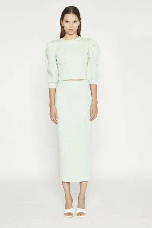 Glamorous Jumpers|Mint Ribbed Crop-Jumper -