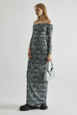 Glamorous Going Out Skirts|Co-ords|Mint-Black Spliced Mesh Bodycon Maxi-Skirt -