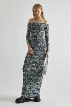 Glamorous Going Out Skirts|Co-ords|Mint-Black Spliced Mesh Bodycon Maxi-Skirt -