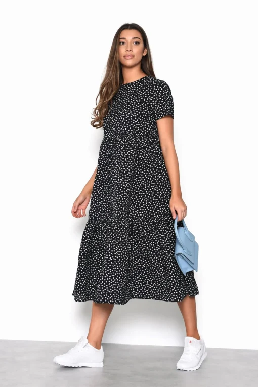Glamorous Day Dresses|Midi & Midaxi Dresses|Mono-Flowers Tiered Midaxi-Dress -