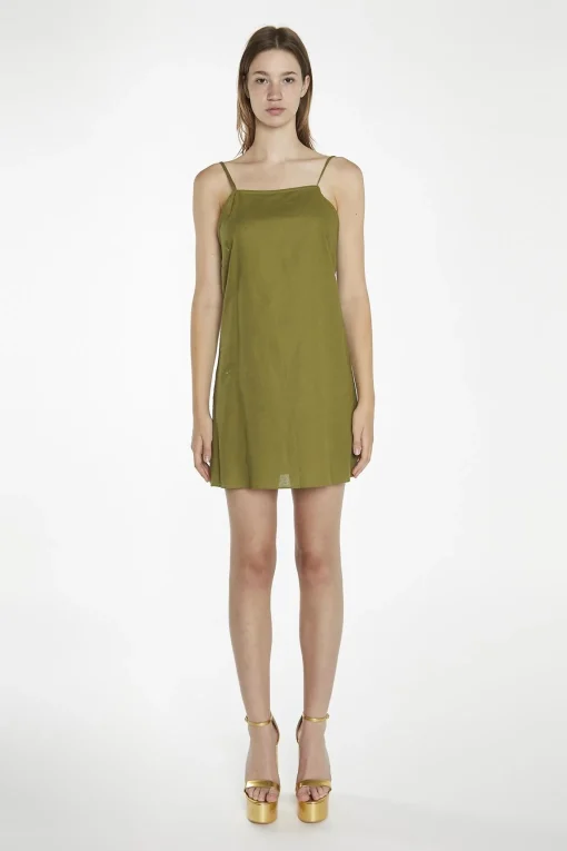 Glamorous Day Dresses|Mini Dresses|Moss-Green Strappy Cami Mini-Dress -