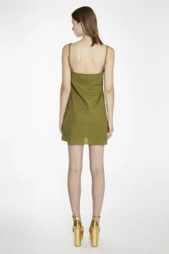 Glamorous Day Dresses|Mini Dresses|Moss-Green Strappy Cami Mini-Dress -