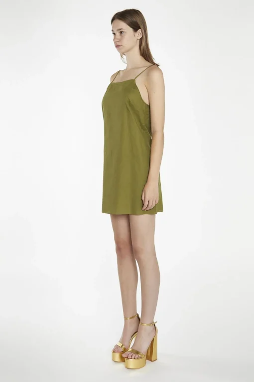 Glamorous Day Dresses|Mini Dresses|Moss-Green Strappy Cami Mini-Dress -