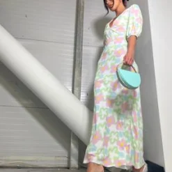 Glamorous Best Dressed Guest|Day Dresses|Multi Blurred Floral Maxi Dress -