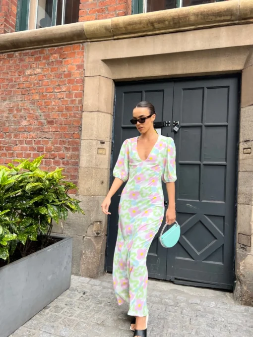 Glamorous Best Dressed Guest|Day Dresses|Multi Blurred Floral Maxi Dress -