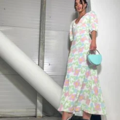 Glamorous Best Dressed Guest|Day Dresses|Multi Blurred Floral Maxi Dress -
