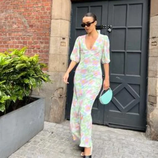 Glamorous Best Dressed Guest|Day Dresses|Multi Blurred Floral Maxi Dress -