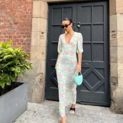 Glamorous Best Dressed Guest|Day Dresses|Multi Blurred Floral Maxi Dress -