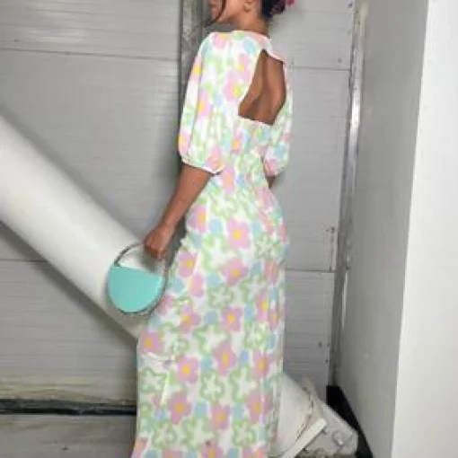 Glamorous Best Dressed Guest|Day Dresses|Multi Blurred Floral Maxi Dress -