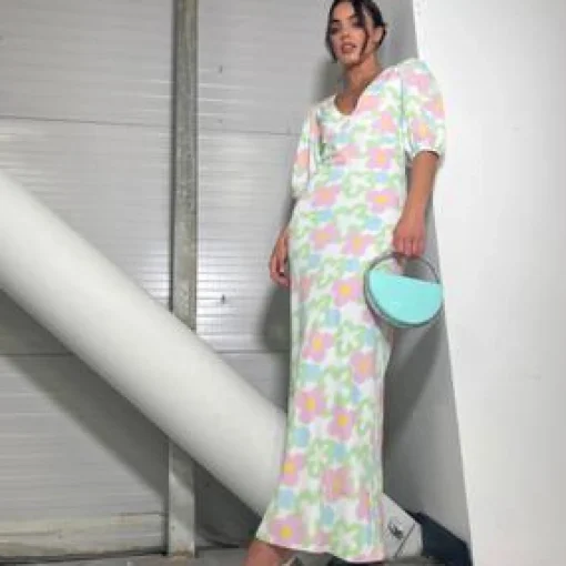 Glamorous Best Dressed Guest|Day Dresses|Multi Blurred Floral Maxi Dress -