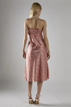 Glamorous Midi & Midaxi Dresses|Midi & Midaxi Dresses|Multi Coral Ditsy Spaghetti-Strap Midi-Dress -