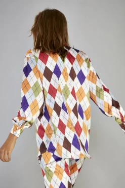 Glamorous Blouses & Shirts|Multi Diamond Button-Up Shirt -