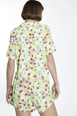 Glamorous Blouses & Shirts|Multi Green Floral Button Front Crop-Shirt -
