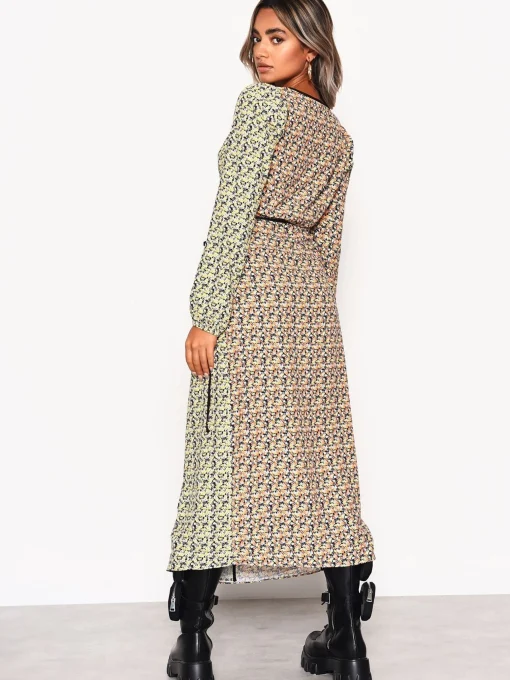 Glamorous Day Dresses|Midi & Midaxi Dresses|Multi Orange-Yellow Ditsy Wrap Midi-Dress -