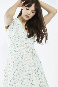 Glamorous Day Dresses|Mini Dresses|Multi-Green Ditsy V-Neck Mini-Dress -