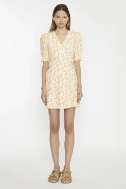 Glamorous Mini Dresses|Mini Dresses|Muskmelon-Multi-Ditsy Wrap Mini-dress -