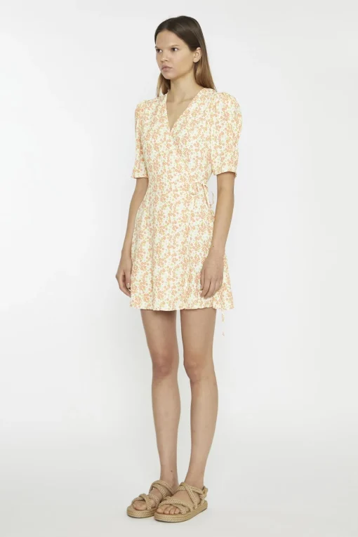 Glamorous Mini Dresses|Mini Dresses|Muskmelon-Multi-Ditsy Wrap Mini-dress -