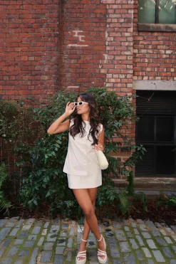 Glamorous Co-ords|Bottoms|Natural-Ecru Straight Mini-Skirt -