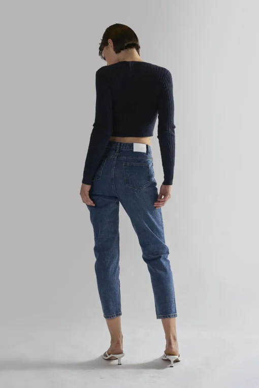 Glamorous Cardigans|Navy Button-Front-Crop Cardigan -