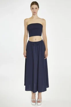 Glamorous Co-ords|Midi & Midaxi Skirts|Navy Floaty Midaxi-Skirt -