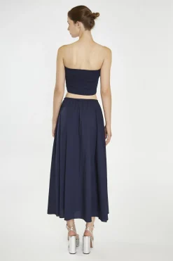 Glamorous Co-ords|Midi & Midaxi Skirts|Navy Floaty Midaxi-Skirt -