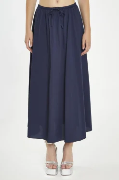 Glamorous Co-ords|Midi & Midaxi Skirts|Navy Floaty Midaxi-Skirt -