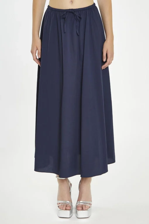 Glamorous Co-ords|Midi & Midaxi Skirts|Navy Floaty Midaxi-Skirt -
