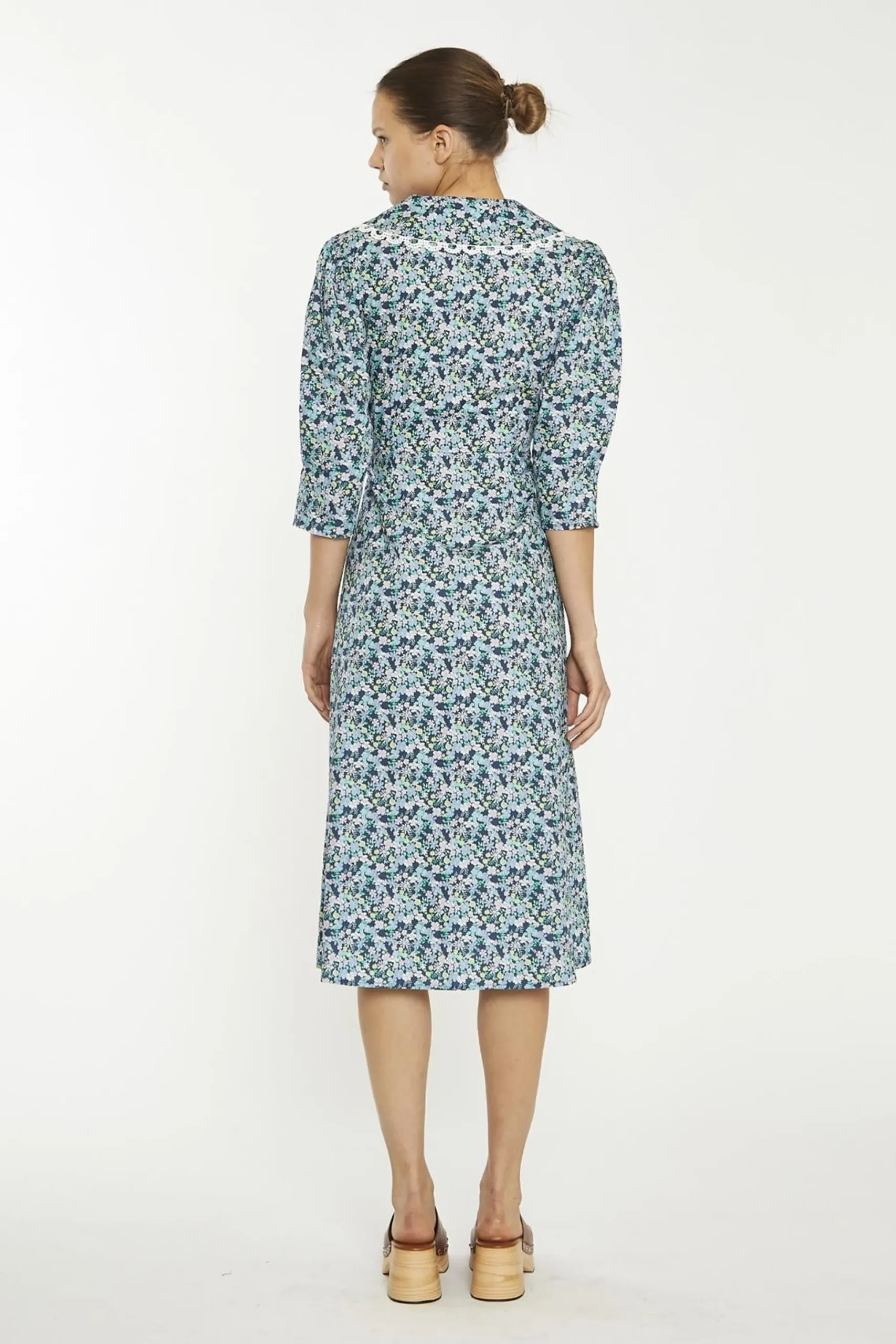 Glamorous Midi & Midaxi Dresses|Midi & Midaxi Dresses|Navy Vintage Floral Collared Midaxi-Dress -