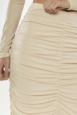 Glamorous Going Out Skirts|Glamorous Studio|Nude Ruched Midi-Skirt -