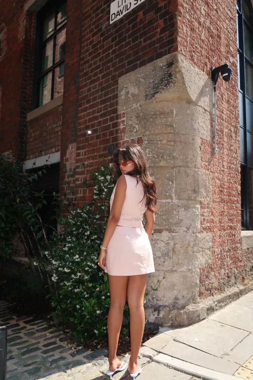 Glamorous Co-ords|Bottoms|Nude-Peach Straight Pencil Mini-Skirt -