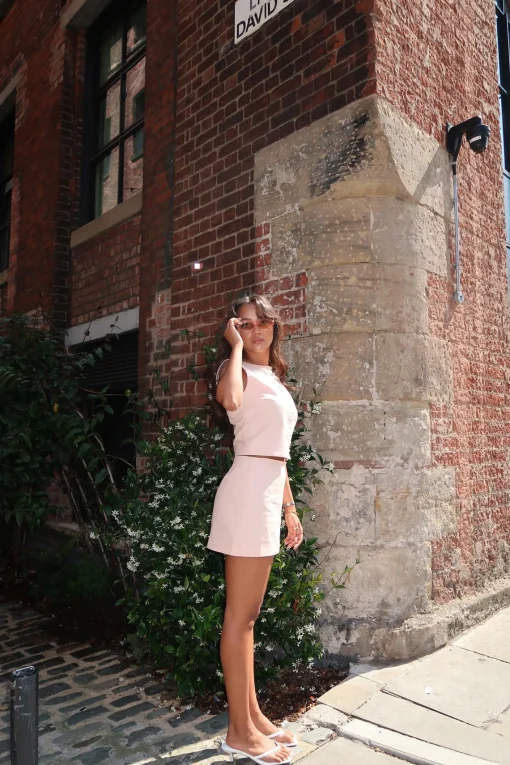 Glamorous Co-ords|Bottoms|Nude-Peach Straight Pencil Mini-Skirt -
