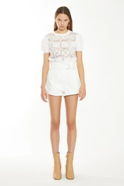 Glamorous Chic Escapes|Tops & T-shirts|Off White Crochet Knit Top -