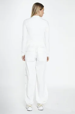 Glamorous Crops, Corsets & Bodysuits|Off White Long-Sleeve Zip-Up Bodysuit -