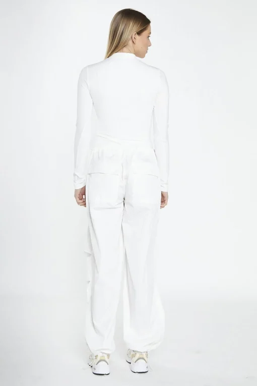Glamorous Crops, Corsets & Bodysuits|Off White Long-Sleeve Zip-Up Bodysuit -